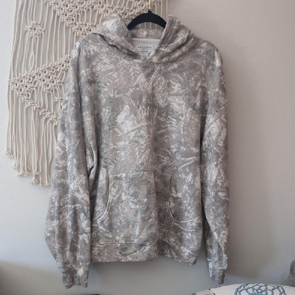 Arizona Men's Super Soft Fleece Hoodie, Camouflage, Size Large, Like New - Picture 2 of 7
